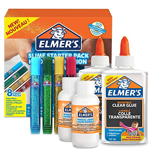 Elmer's Glue Slime Starter Kit - Clear Glue - Glitter Glue Pens - Slime Activator Solution