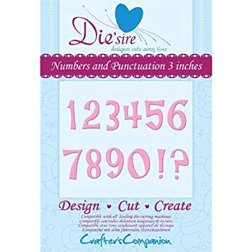 Crafter's Companion - Die'sire Die - Numbers & Punctuation 3 inches