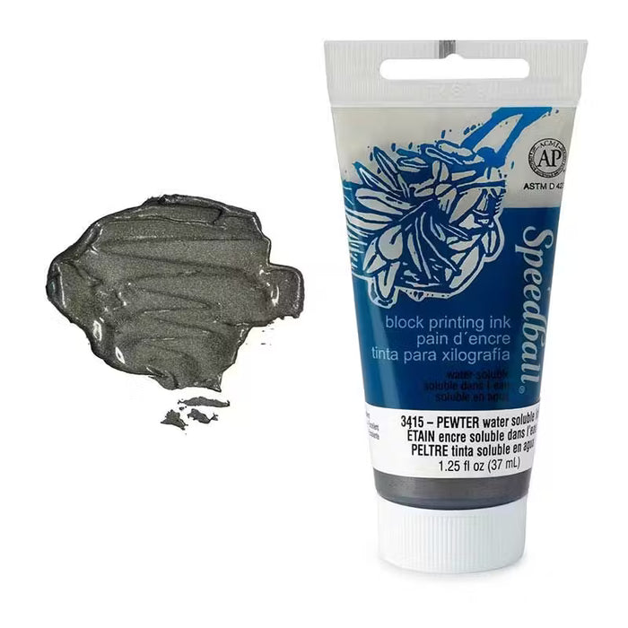 Speedball Water-Soluble Block Printing Ink 37ml - Pewter