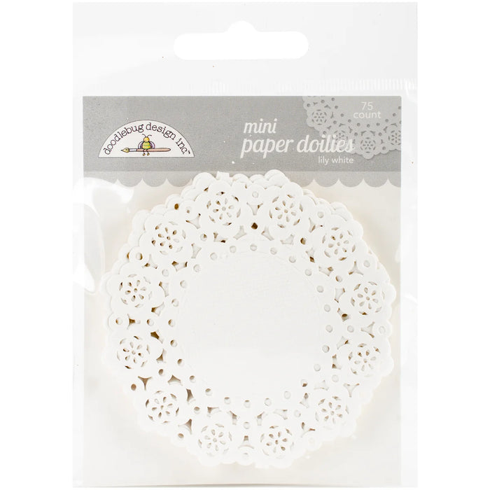 Doodlebug Mini Doilies 3" 75/Pkg-Lily White