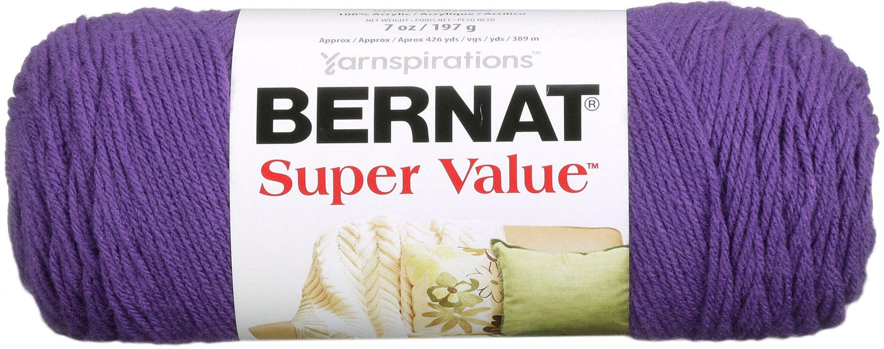 Bernat Super Value Solid Yarn-Light Damson