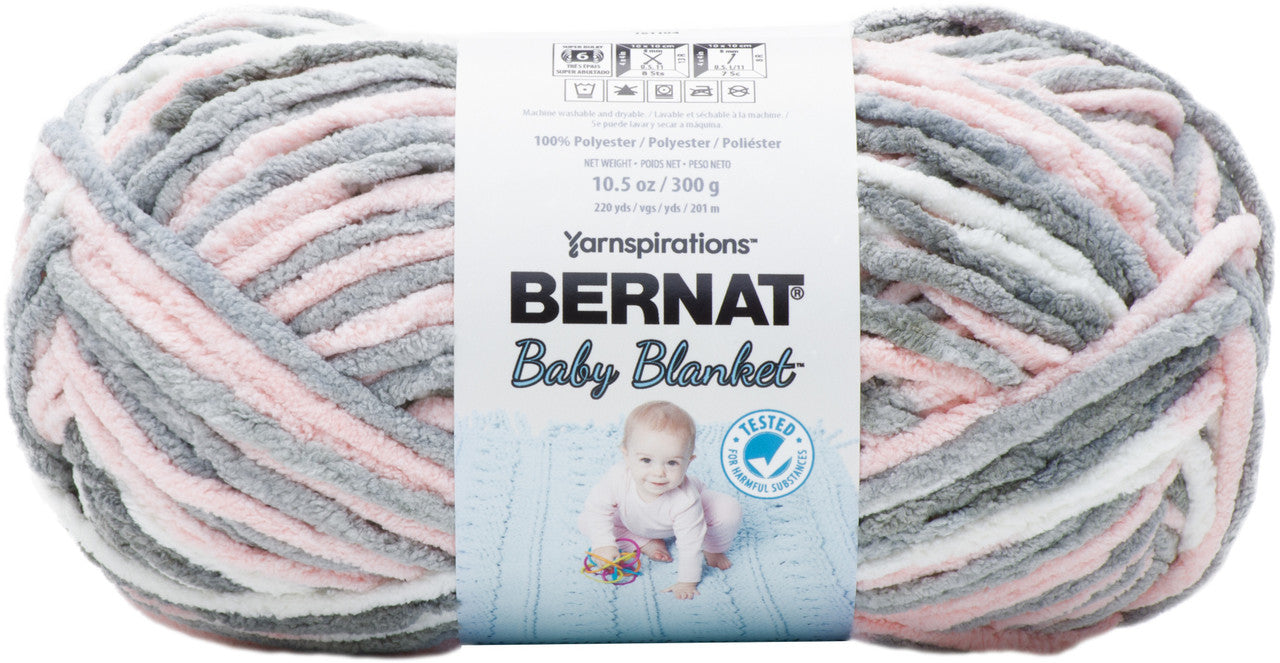 Bernat Baby Blanket Big Ball Yarn-Baby Grays