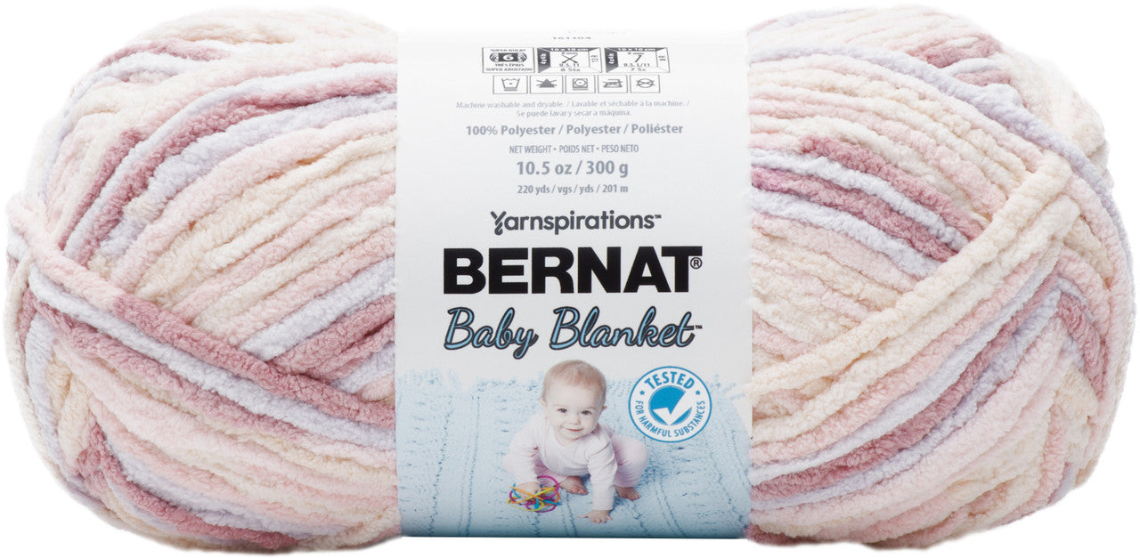 Bernat Baby Blanket Big Ball Yarn-Raspberry Kisses