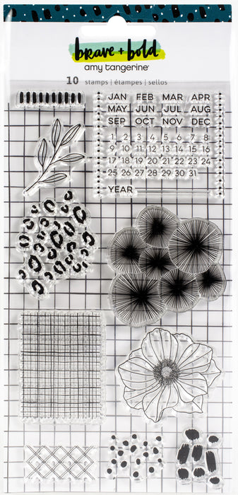 Amy Tan Brave & Bold Acrylic Stamps 10/Pkg-