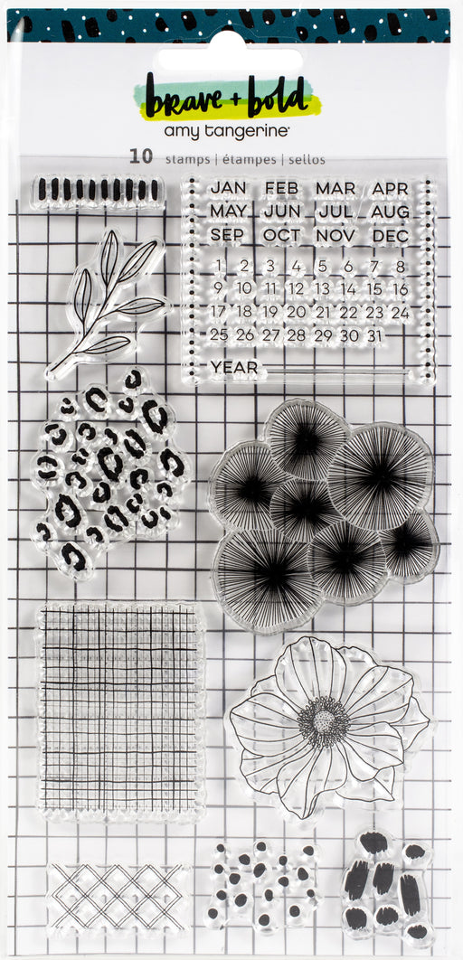 Amy Tan Brave & Bold Acrylic Stamps 10/Pkg-