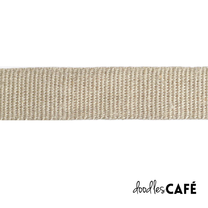 Flax Ribbon - Natural With Woven Edge (20mm x 1 meter)