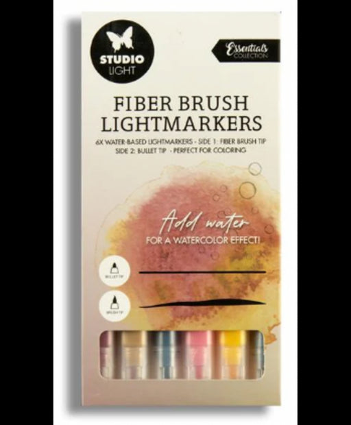 Studio Light Fiber Brush Light Markers Warm Colors 6 PC