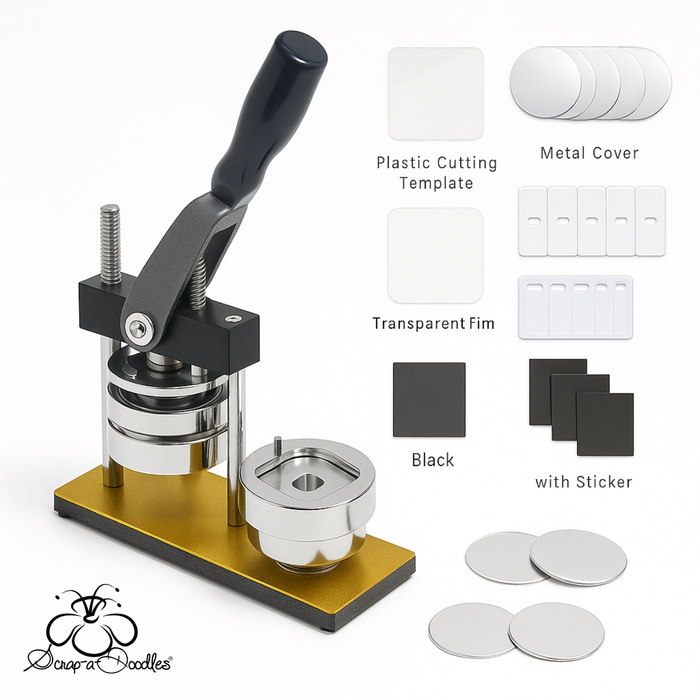 Fridge Magnet and Badge Machine with Cutter - 50mm x 50mm Plus Extra Refills