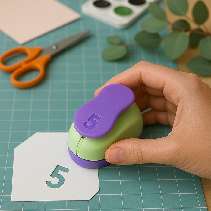 Kamei - Craft Punch Number (5) 10mm (Assorted Colours)