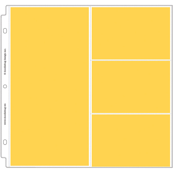 Doodlebug Page Protectors 12"X12" 12/Pkg-(1) 6"X12" & (3) 6"X4" Pockets