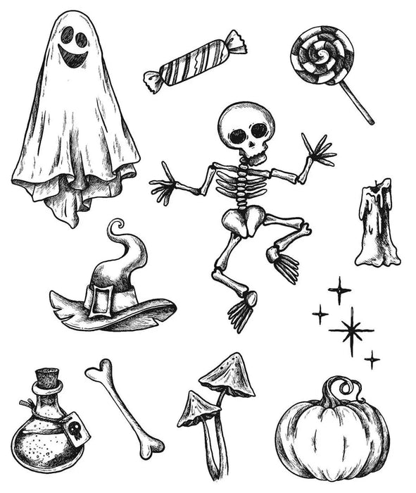 Tim Holtz Cling Stamps 7"X8.5"-Halloween Doodles