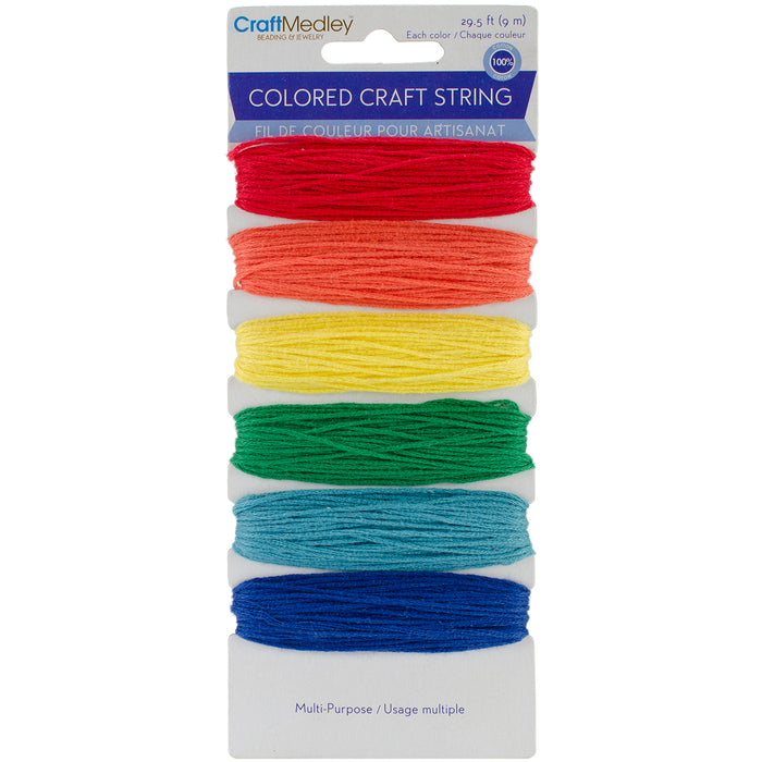 Craft Medley Colored Craft String 29.5'-Brights