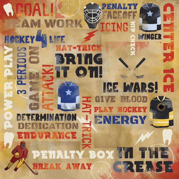 Karen Foster - 12" x 12" Hockey Paper - Power Play Collage