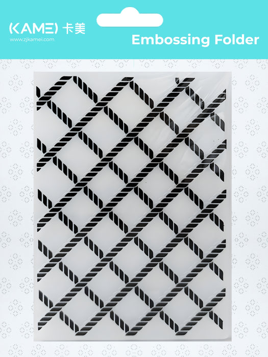 Kamei - 4"x6" Embossing Folder -  String Weave
