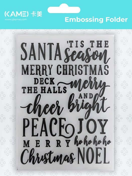 Kamei - 4"x6" Embossing Folder - Xmas Script 4 x 6 inch