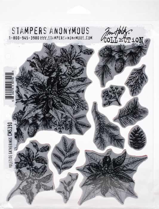 Stampers Anonymous - Tim Holtz - Cling Mounted Rubber Stamp Set - Yuletide Gatherings