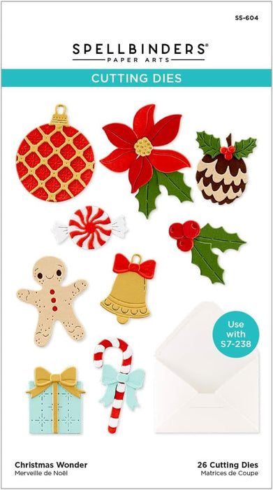 Spellbinders - Christmas Wonder Etched Dies - Envelope of Wonder Collection 26pk