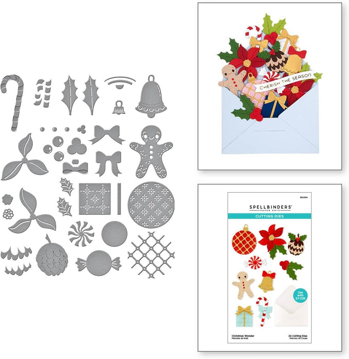 Spellbinders - Christmas Wonder Etched Dies - Envelope of Wonder Collection 26pk