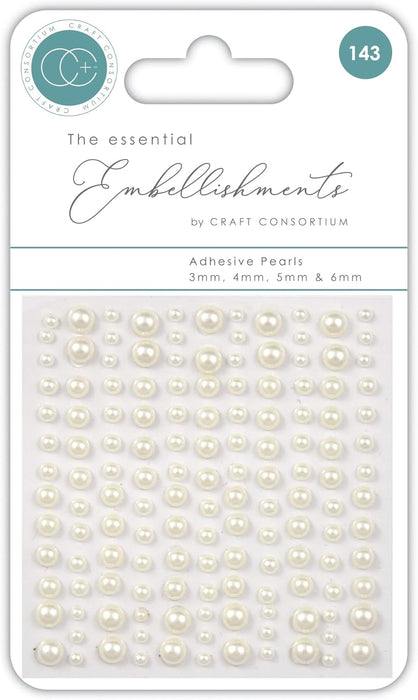 Craft Consortium Essential Adhesive Pearls 143/Pkg-Natural