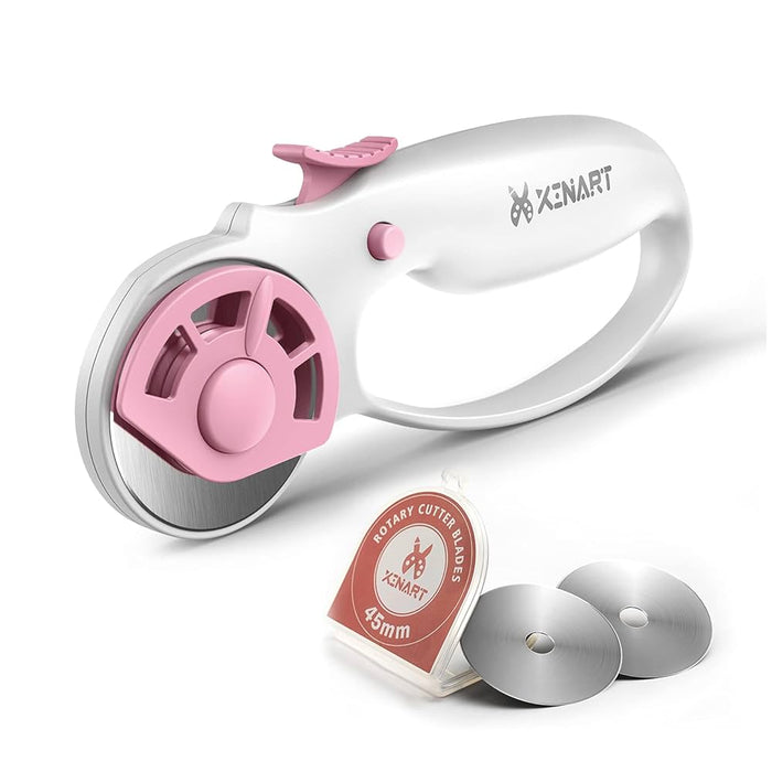 Xinart Rotary Cutter, 45 mm Size - Safety Lock Ergonomic Classic Comfort Loop - Pink
