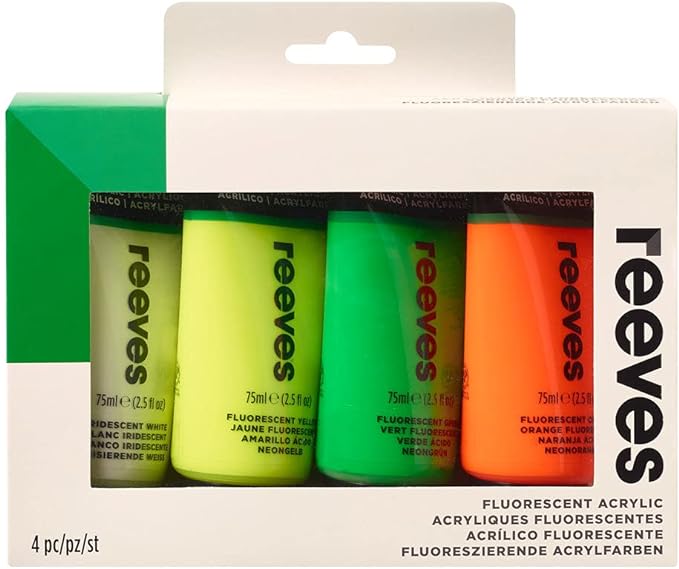 Reeves - Acrylic Painting Set - Fluorescent Colors (4x75ml)