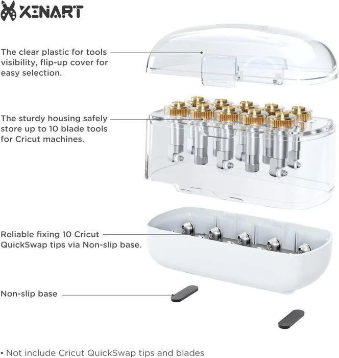 Xinart - Blade Organizer for Cricut Maker/Explore/Joy/Silhouette Cameo Blades Storage Case Tools Accessories (White)