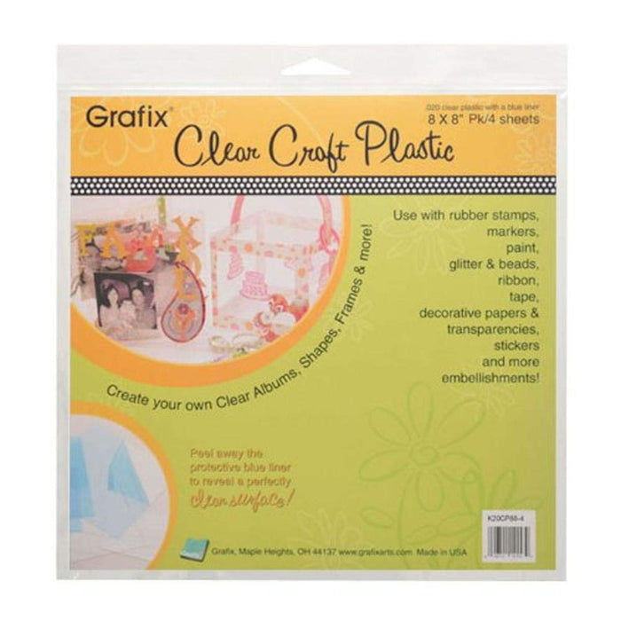 Grafix Craft Plastic Sheets 8"x8" - 4pk - 0.020inch