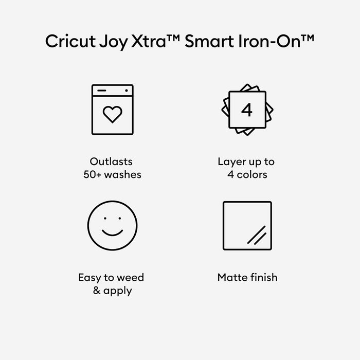Cricut - Joy Xtra Vinyl Iron On Smart Vinyl for Shirts 24.1cm x 61cm