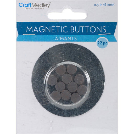 Craft Medley Magnetic Buttons-8mm 22/Pkg