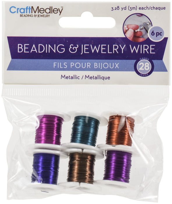 Craft Medley Metallic Wire 28g 6/Pkg-Glam BD944-B