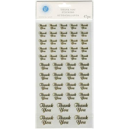 Victoria Lynn - Thank You Stickers - Clear With Gold Writing 47pcs