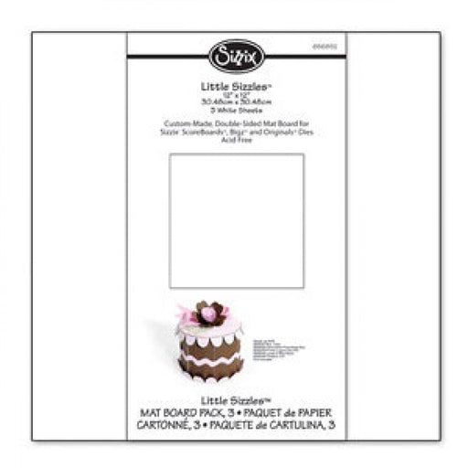 Sizzix - Making Essential - Mat Board, 12" x 12", White, 3 Sheets