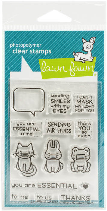 Lawn Fawn - Clear Stamp - Say What? Masked Critters