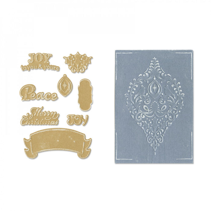 Sizzix - Framelits Die Set 8PK w/Textured Impressions - Ornament Set