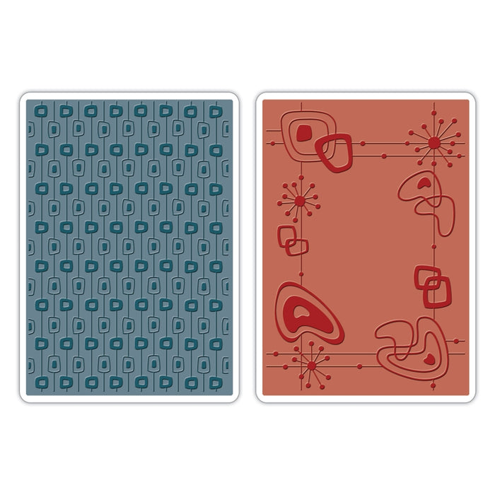 Sizzix - Textured Impressions Embossing Folders 2PK - Retro 1950s Set