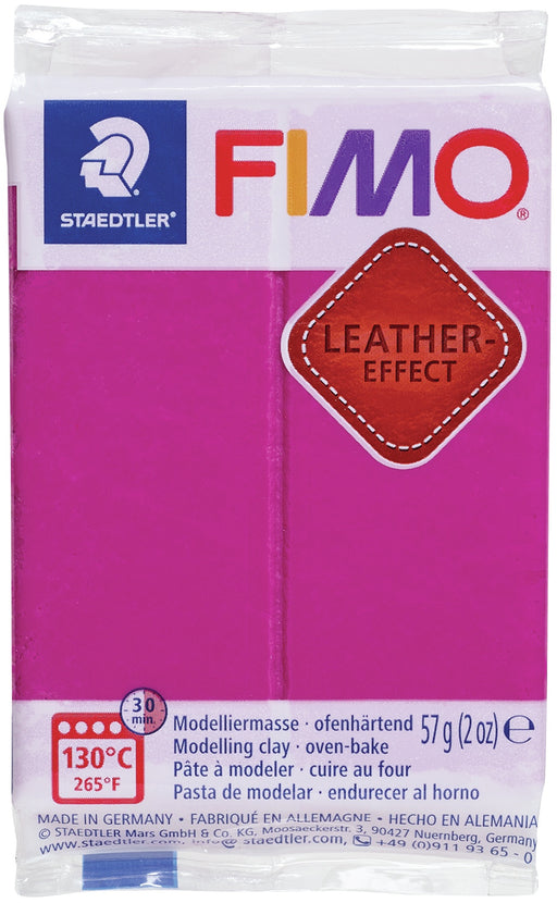 Fimo Leather Effect Polymer Clay 2oz-Berry