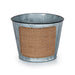 Darice - Metal Flower - Pot Planter with Burlap Label - 6.5 x 5.125 inches