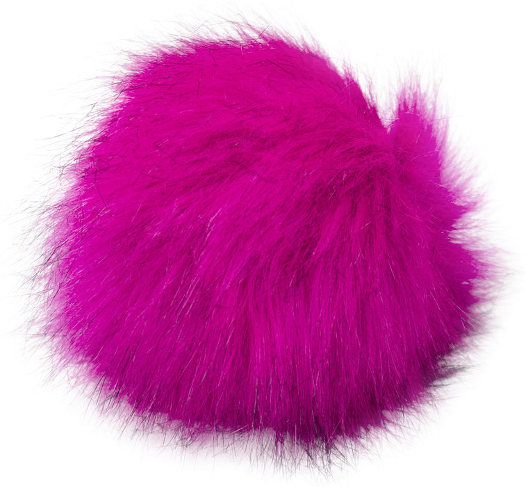 Pepperell Braiding Faux Fur Pom With Loop-Fuchsia/Black