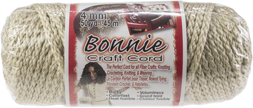 Pepperell Bonnie Macrame Craft Cord 4mmX50yd-Pearl (Beige)