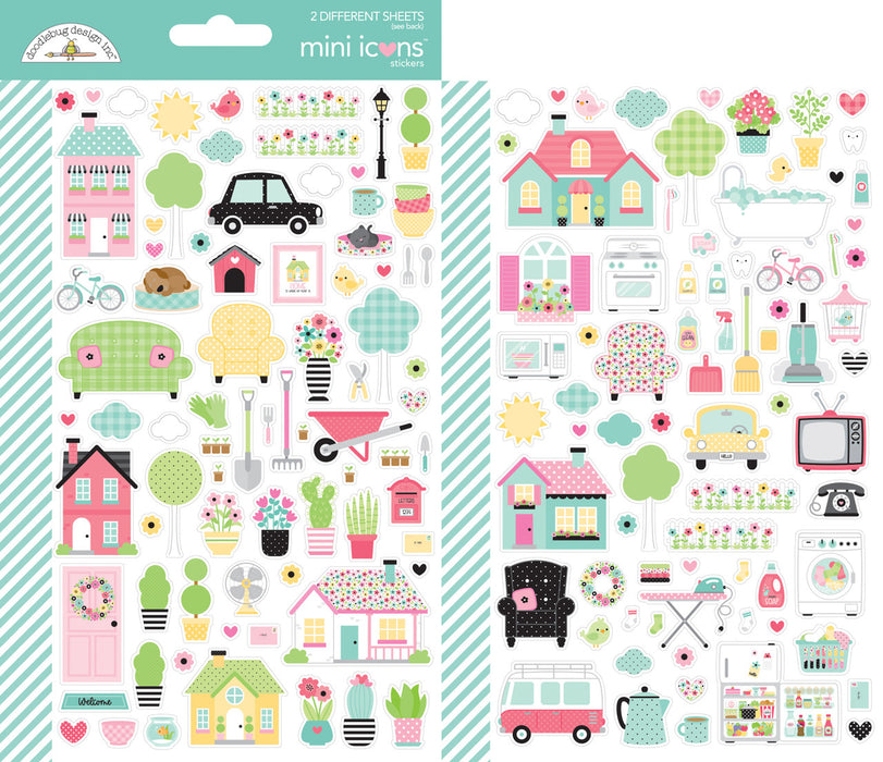 Dooblebug Mini Cardstock Stickers 2/Pkg My Happy Place Icons