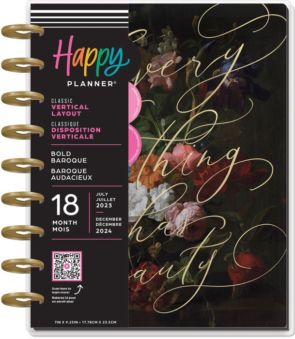 Happy Planner Classic 18-Month Planner-Bold Baroque; July '23 - Dec. '24