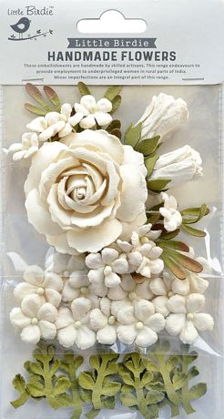 Little Birdie Rooney Paper Flowers 23/Pkg-Shabby Chic Bouquet