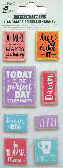 Sticker Embellishment Sticker 8/Pkg Be Positive