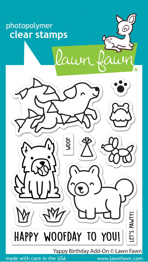 Lawn Fawn Clear Stamps 3"X4"-Yappy Birthday Add-On 12/Pkg