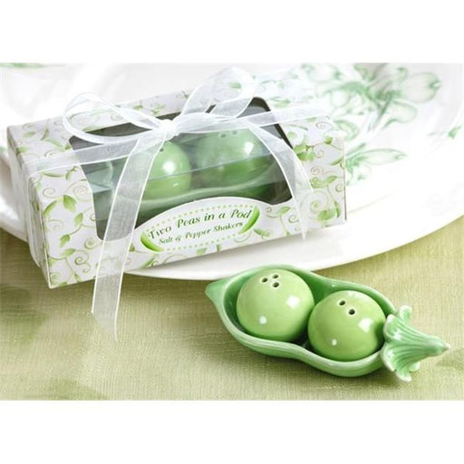 Kate Aspen – Two Peas in A Pod - Ceramic Salt and Pepper Shakers in Ivy