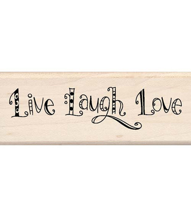 Inkadinkado - Wood Mounted Stamp - Live, Laugh, Love