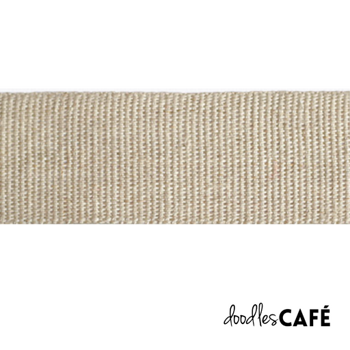 Flax Ribbon - Natural With Woven Edge (30mm x 1 meter)