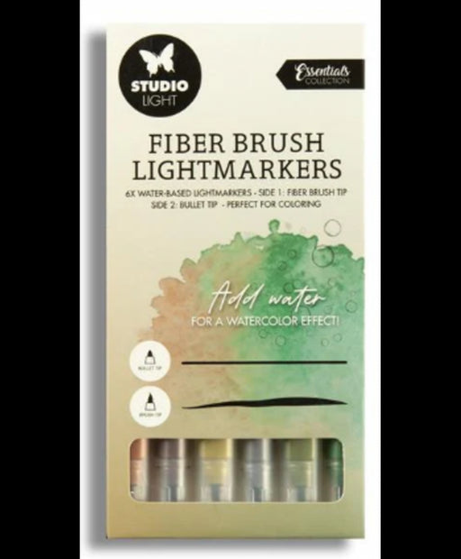 Studio Light Fiber Brush Light Markers Brown Colors 6 PC