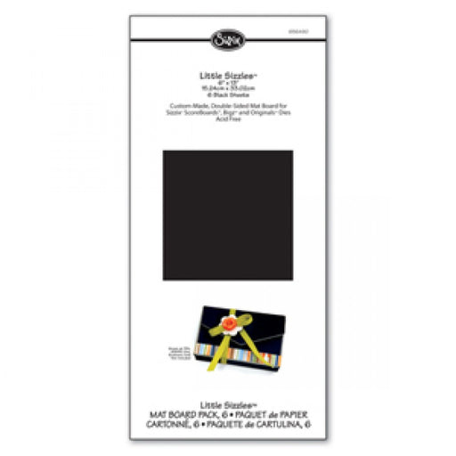 Sizzix - Making Essential - Mat Board, 6" x 13", Black, 6 Sheets