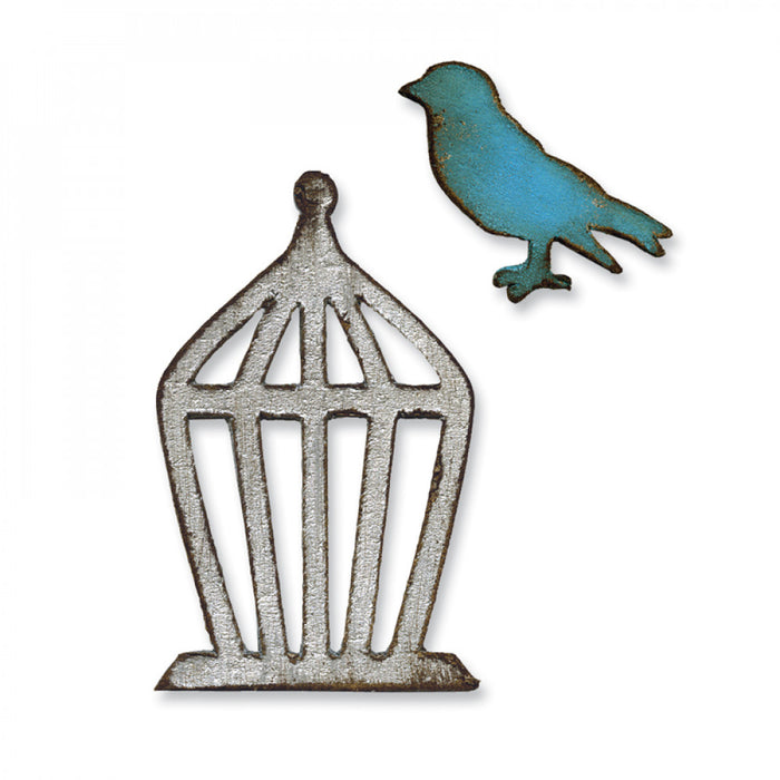 Sizzix - Tim Holtz - Movers & Shapers Magnetic Die - Mini Bird & Cage Set